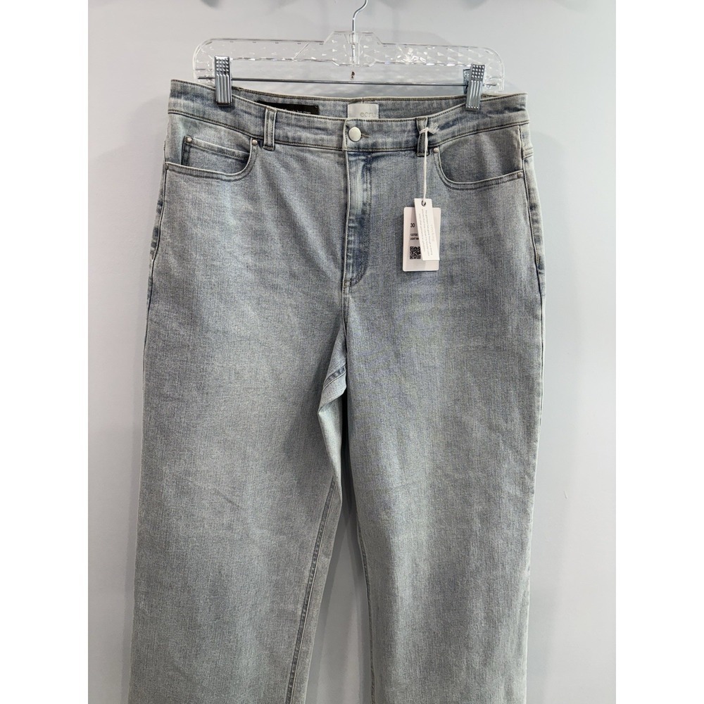 Ecru LaBrea Wide Leg Crop Jeans Size 30 Light Wash Raw Hem NWT - Picture 4 of 11